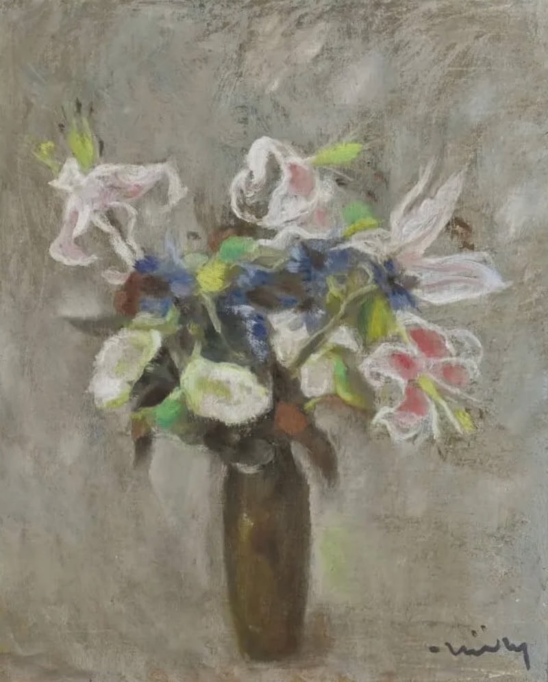 bouquet de fleurs bleues et blanches