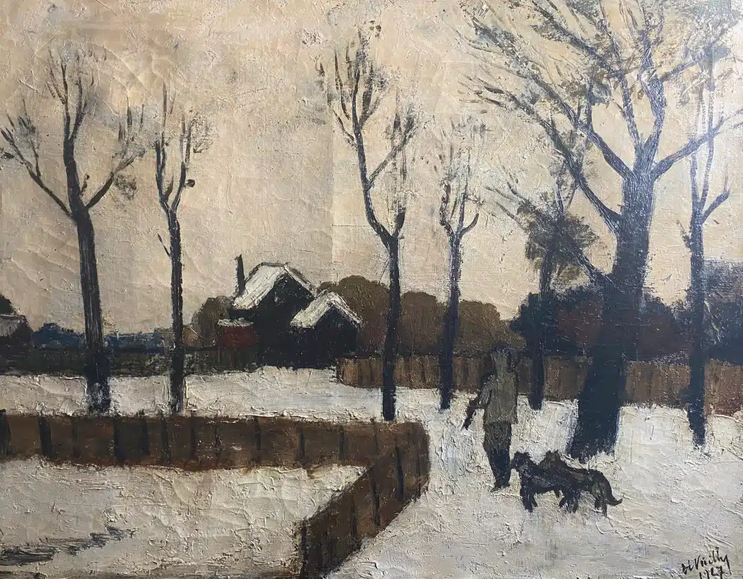 chasseur et son chien Henri Vieilly
