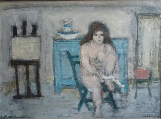 nu dans l'atelier