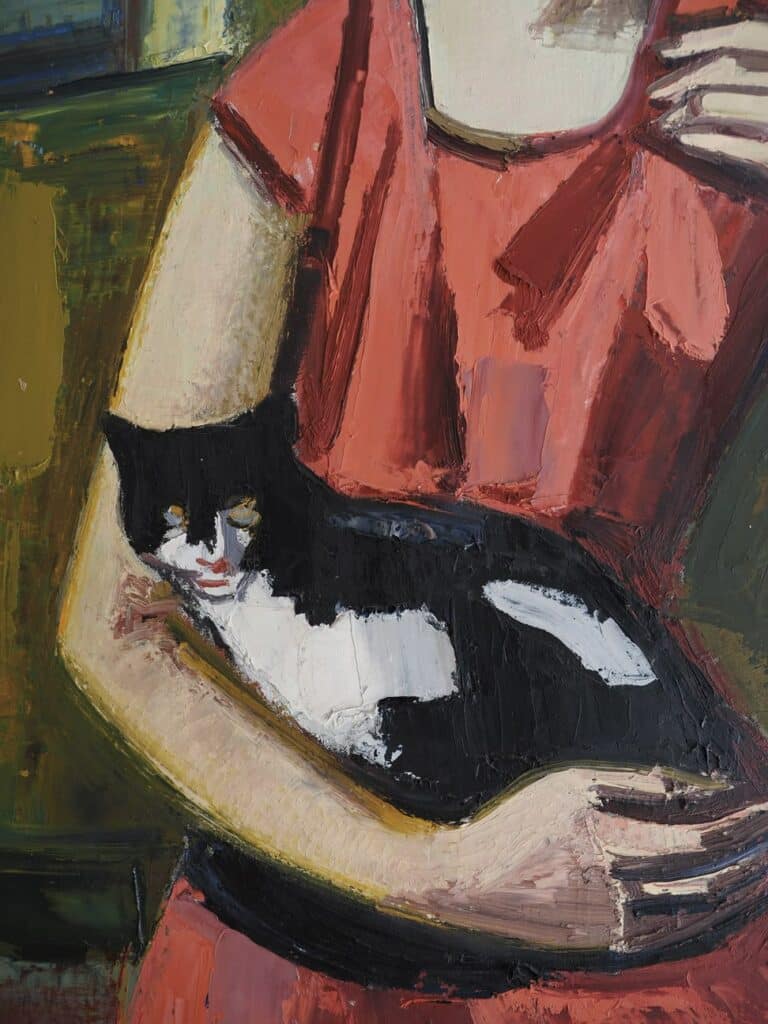Jean Couty "la dame au chat" détail